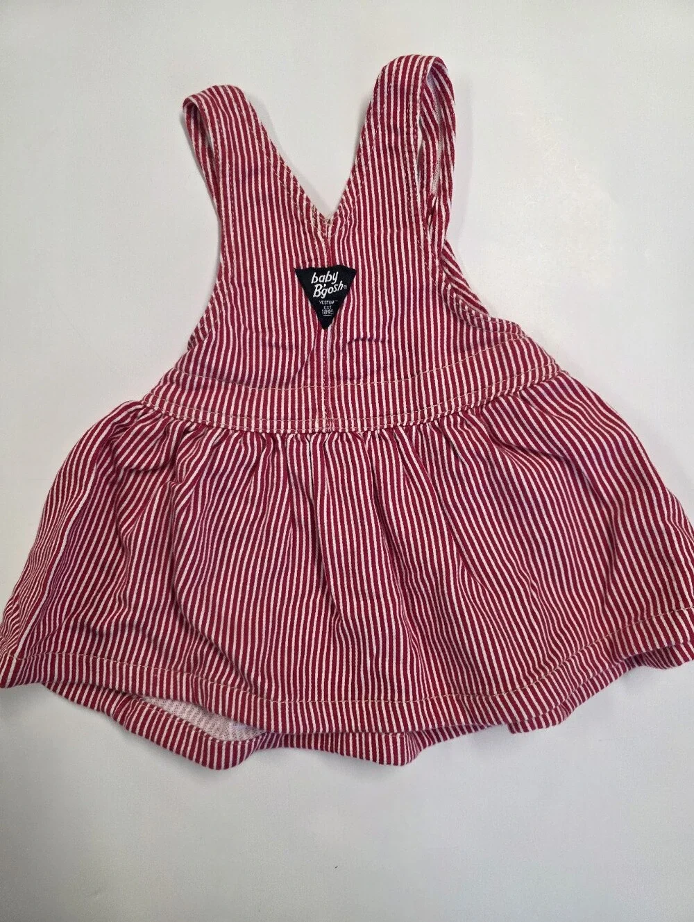 Osh Kosh B'gosh Red & White Striped Kids Overall Dress